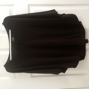 a.n.a.  Black V-neck Poncho Batwing Knit Shirt